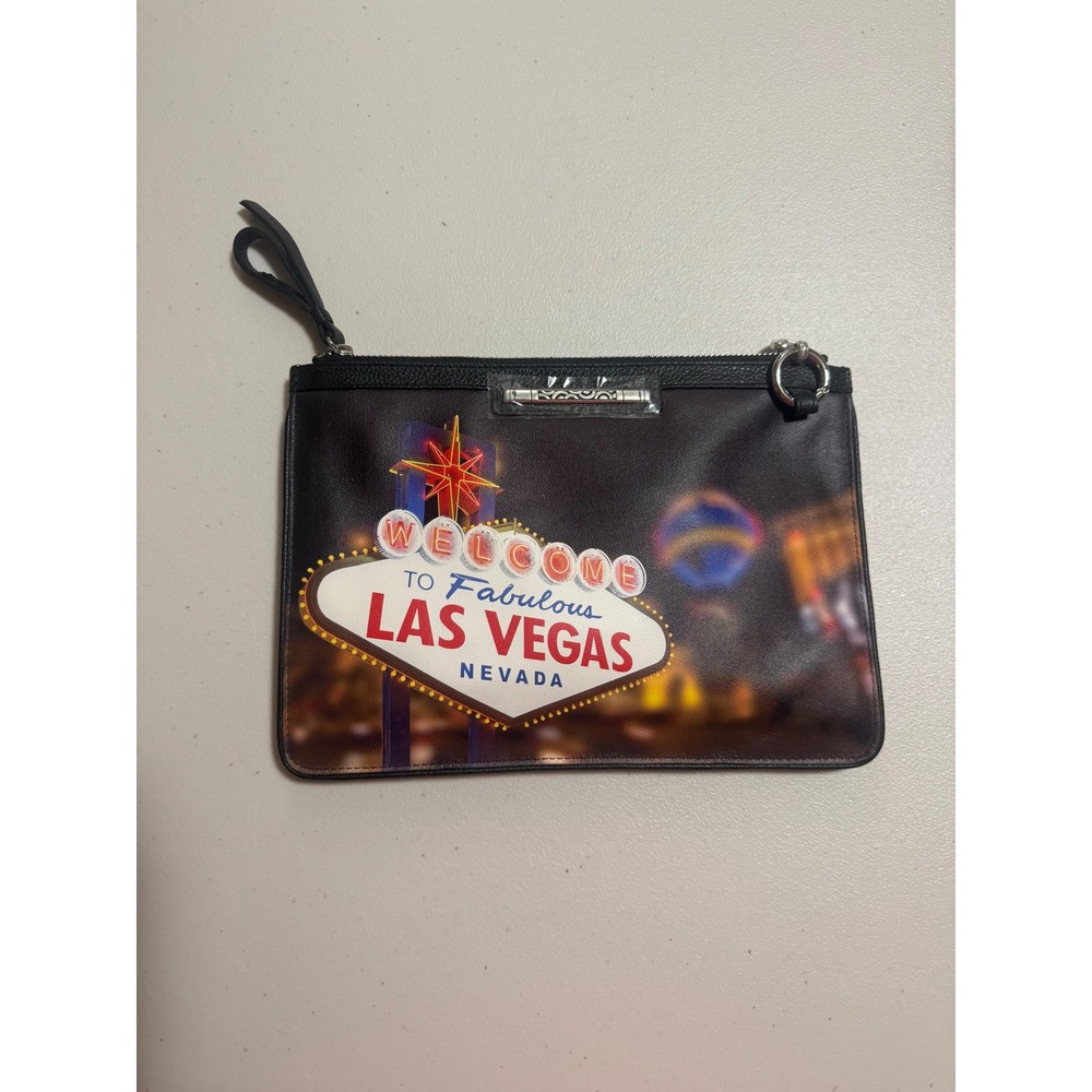 Brighton Las Vegas Playing Cards Crossbody Bag Pouch Key Ring Charm Black Red - Picture 13 of 13